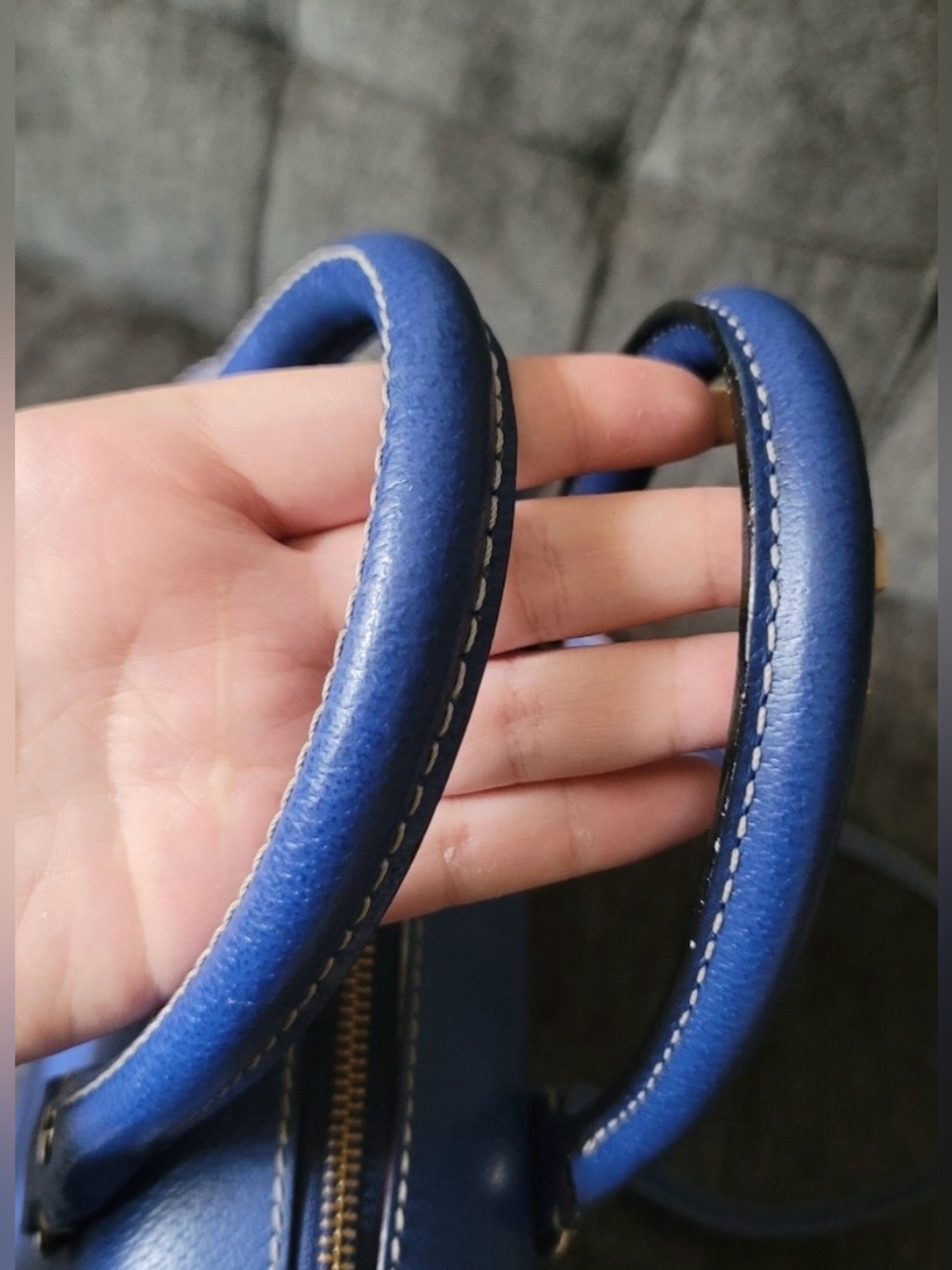 Kate Spade Wellesley Alessa Holiday Blue Leather Satchel Crossbody Bag - EUC - Picture 8 of 15